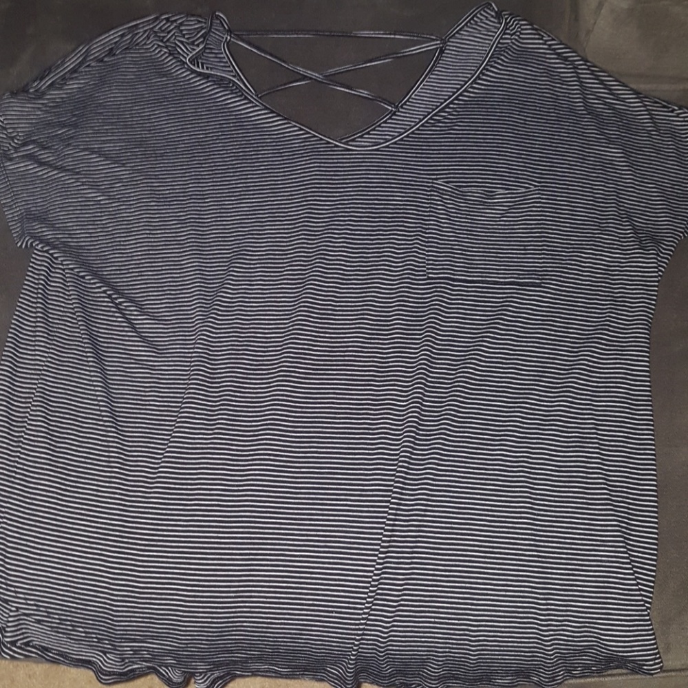 Black and white striped tee